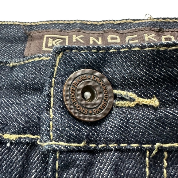 Knockout Jeans Los Angeles Mens Dark Wash Blue Jean Shorts Size 40 Hip Hop Baggy - Picture 2 of 13
